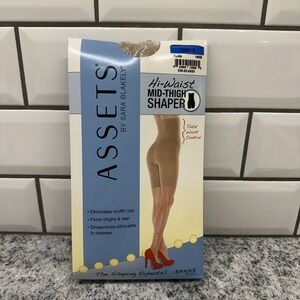 Assets by SPANX Size 4 High‎ Waist Mid Thigh Shapewear Nude Sara Blakely New
